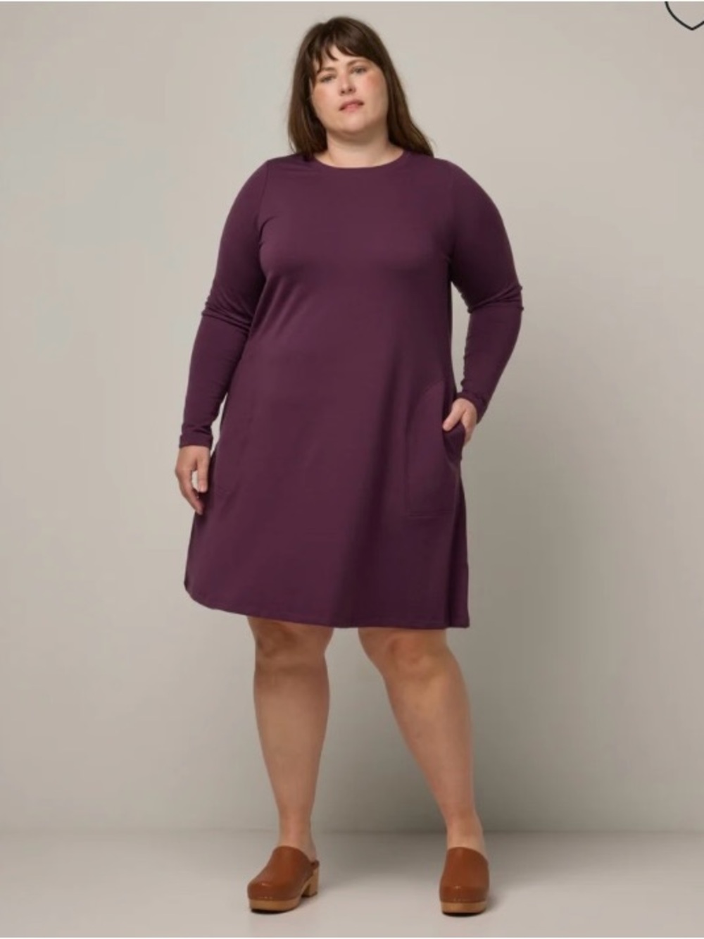 Eliza swing dress - Long-Sleeve A-Line Dress in Marionberry